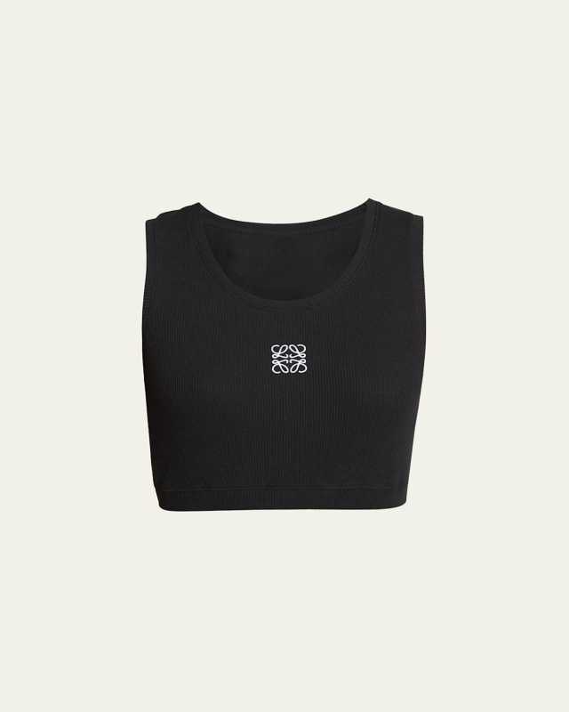 Anagram Logo Ribbed Crop Tank Top
