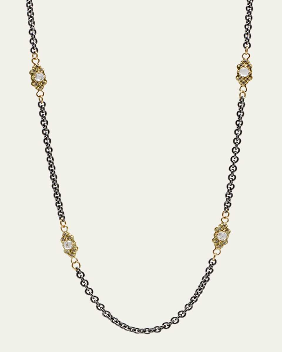 Old World Scroll Station Necklace, 18"L
