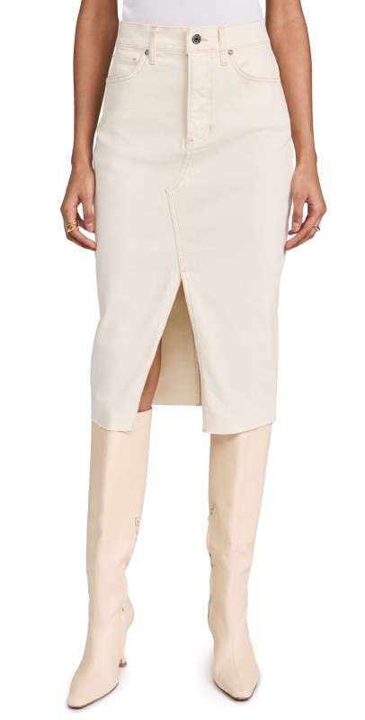 Veronica Beard Jean Breves Midi Skirt Ecru
