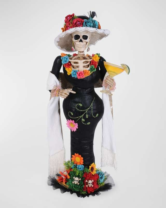 Fiesta Flores Lady Skeleton Halloween Decor