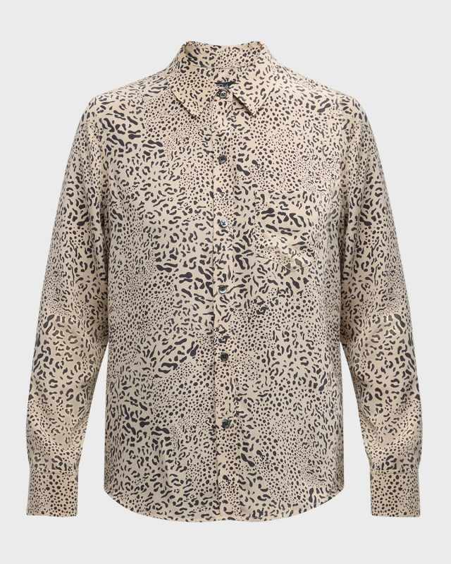 Kate Button-Front Silk Shirt