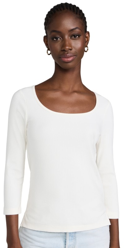 SPANX Rib Long Sleeve Tee Powder