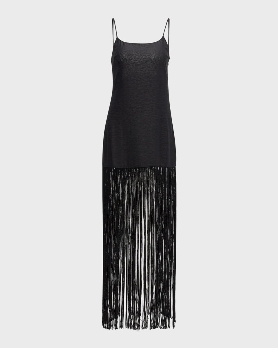 Zodiac Draped Fringe Gown