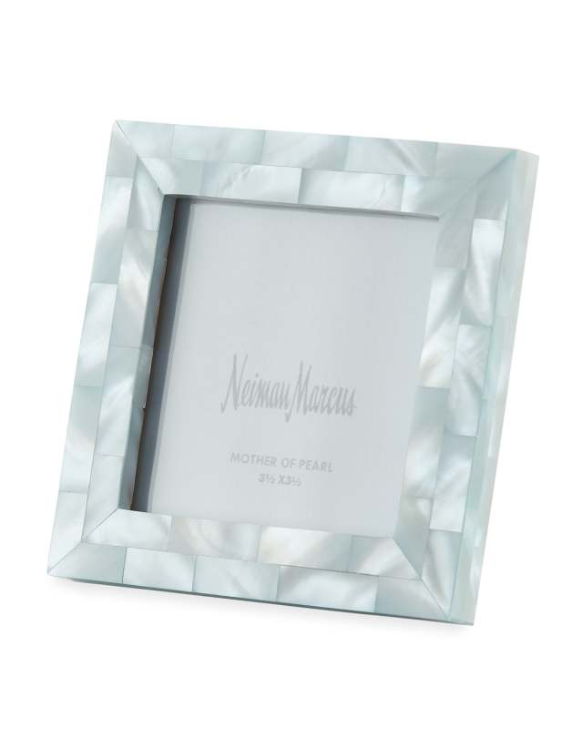 Mother-of-Pearl Picture Frame, Blue, 3.5" x 3.5"