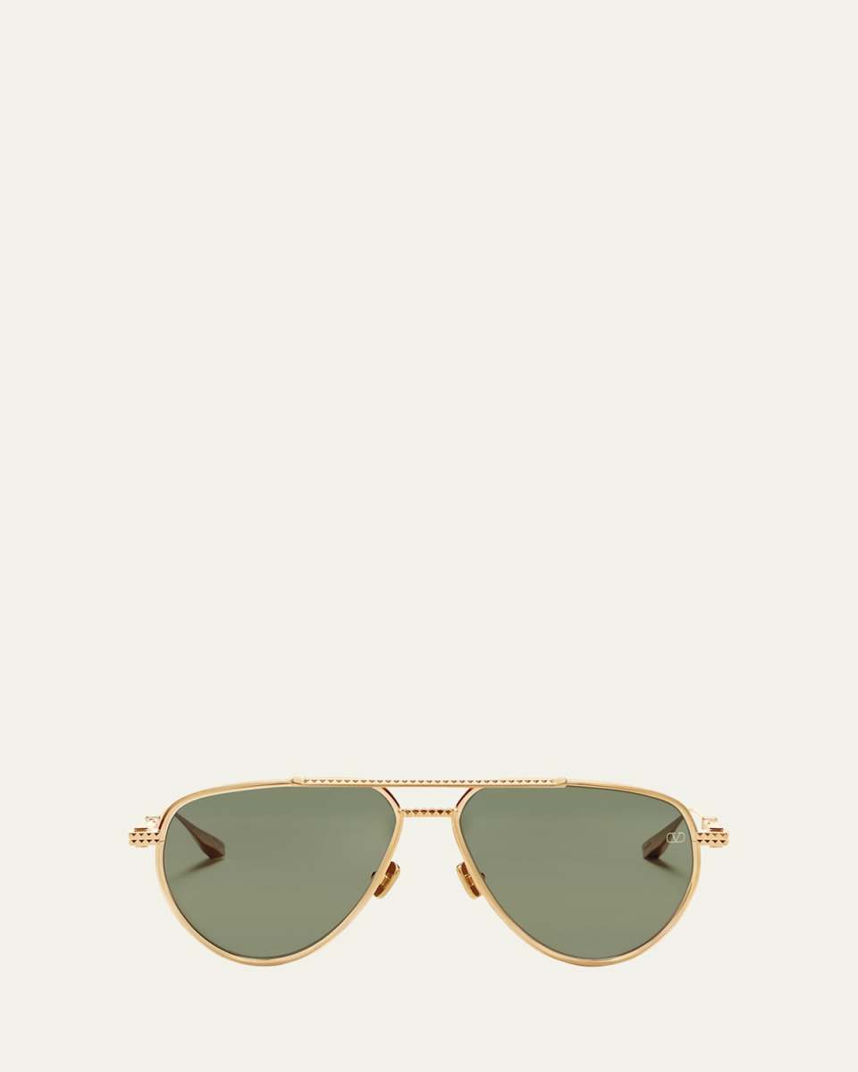 V-Stud Titanium Aviator Sunglasses