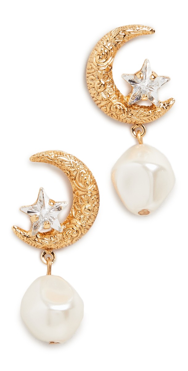 Jennifer Behr Lune Earrings Pearl