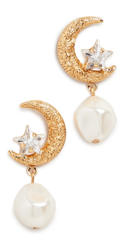 Jennifer Behr Lune Earrings Pearl
