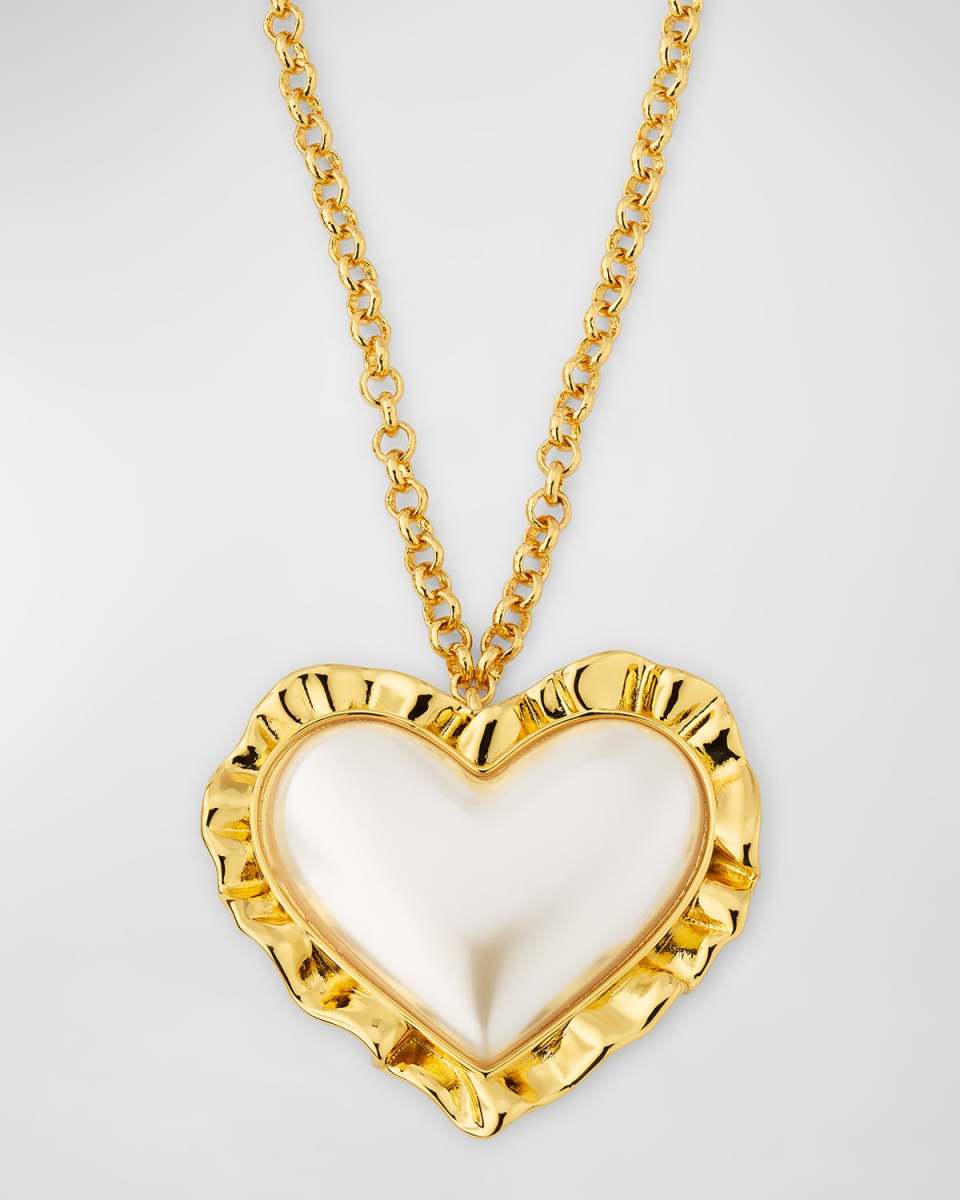 Heart Ruffle Pendant Necklace
