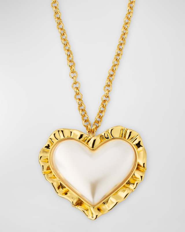 Heart Ruffle Pendant Necklace