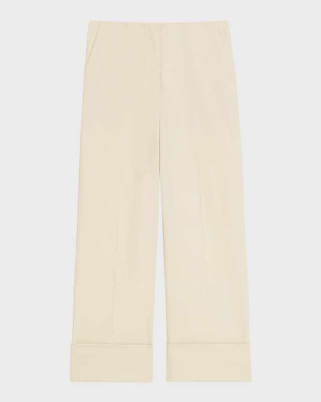 Patton High-Waist Wide-Leg Cuff Pants
