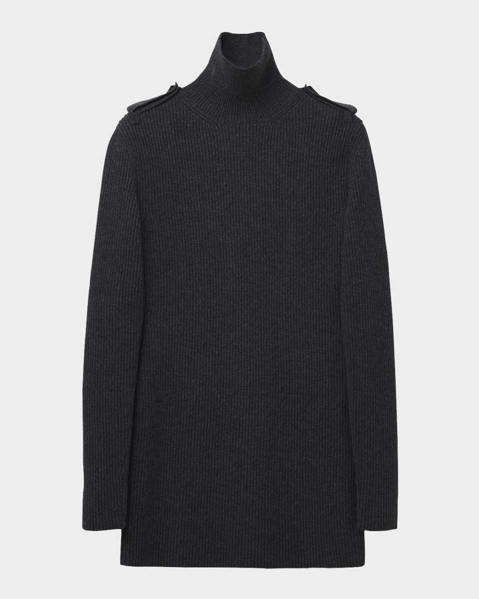 Turtleneck Wool Cashmere Mini Dress