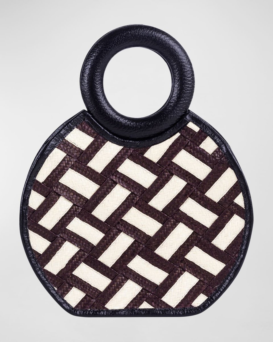Zenu Braided Cana Flecha/Leather Top-Handle Bag