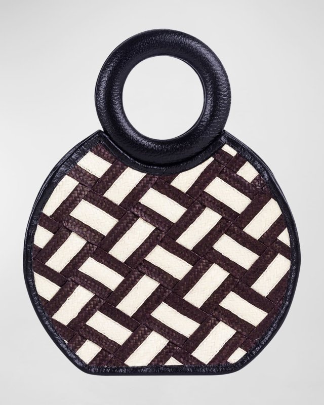 Zenu Braided Cana Flecha/Leather Top-Handle Bag