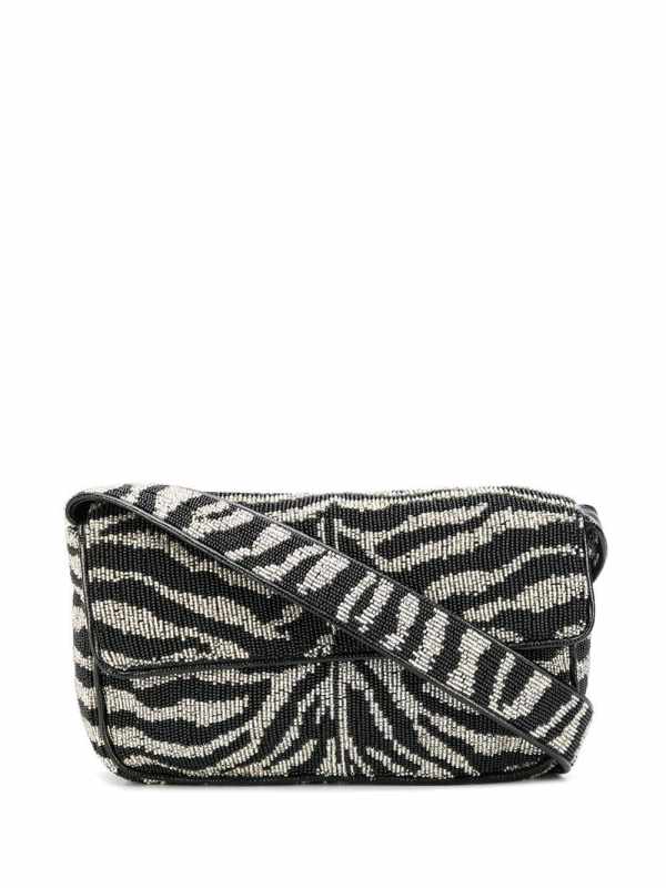 Tommy beaded-zebra pattern shoulder bag