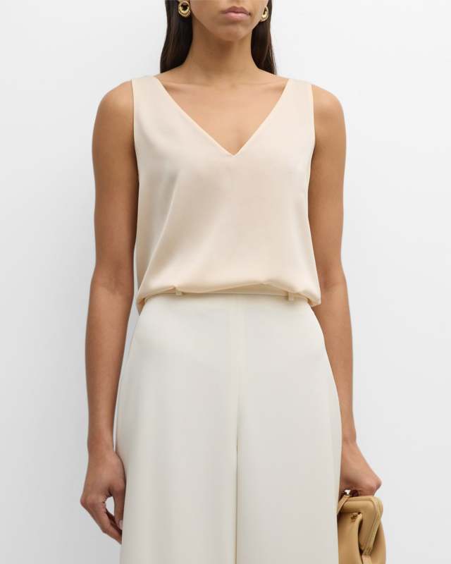 Sailor Sleeveless V-Neck Blouse