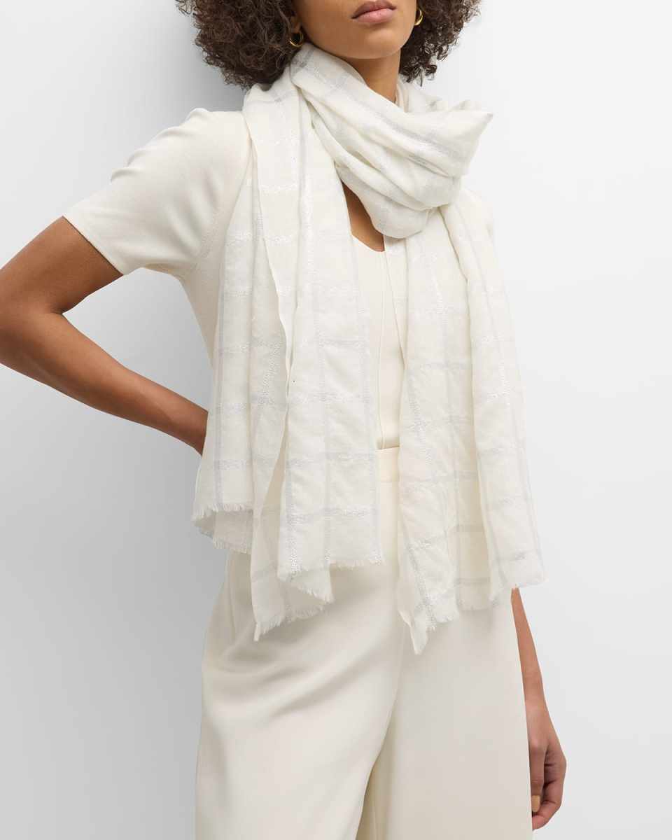 Checkered Cashmere & Silk Evening Wrap