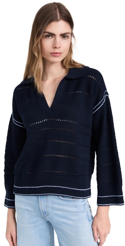 Kerri Rosenthal Sydney Open Stitch Sweater Indigo