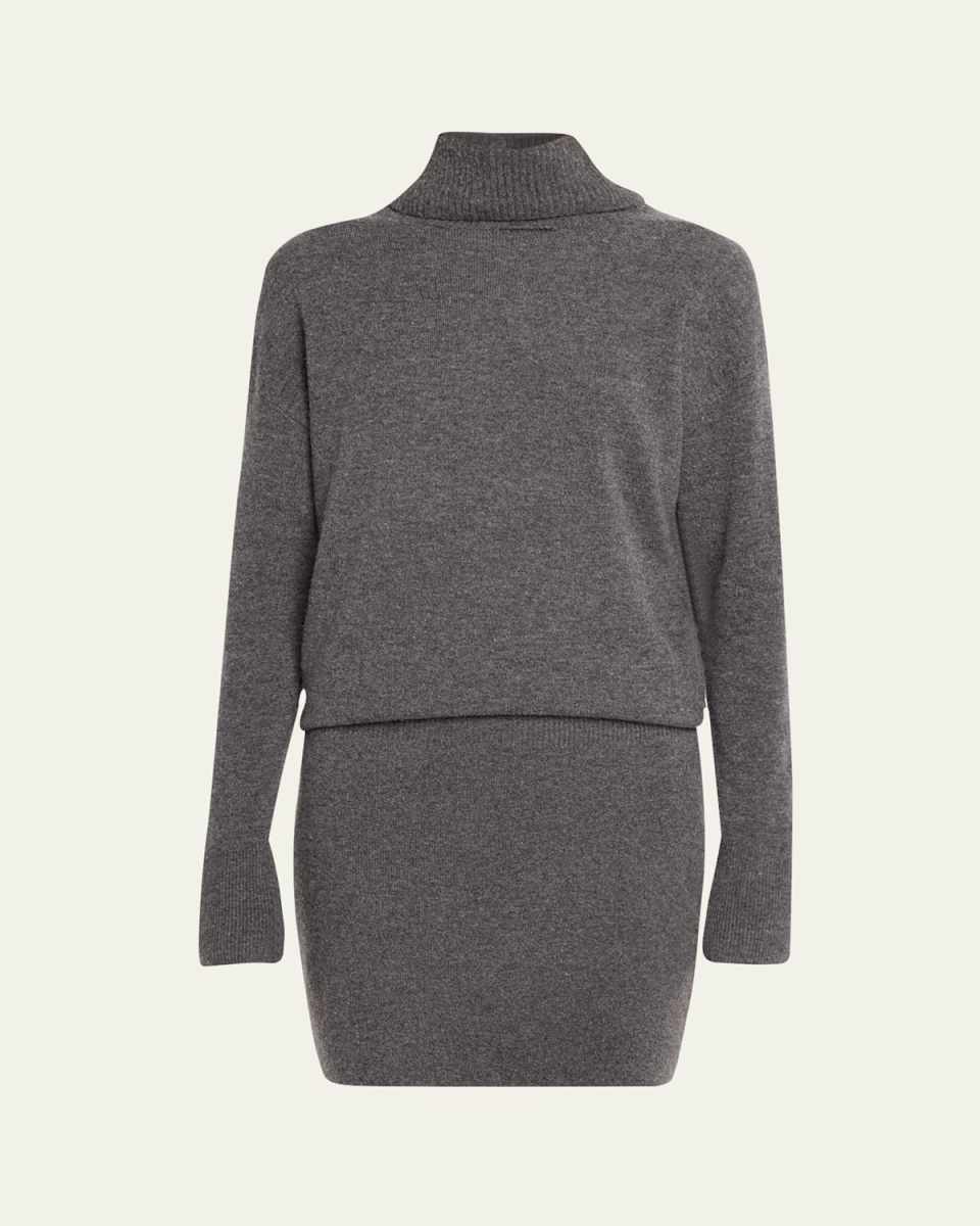 Cassidy Wool-Cashmere Turtleneck Sweater Dress