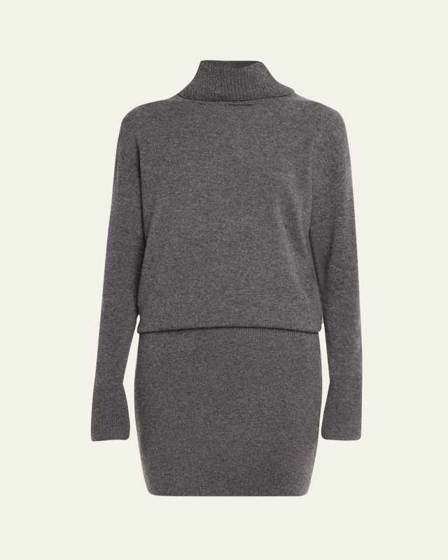 Cassidy Wool-Cashmere Turtleneck Sweater Dress