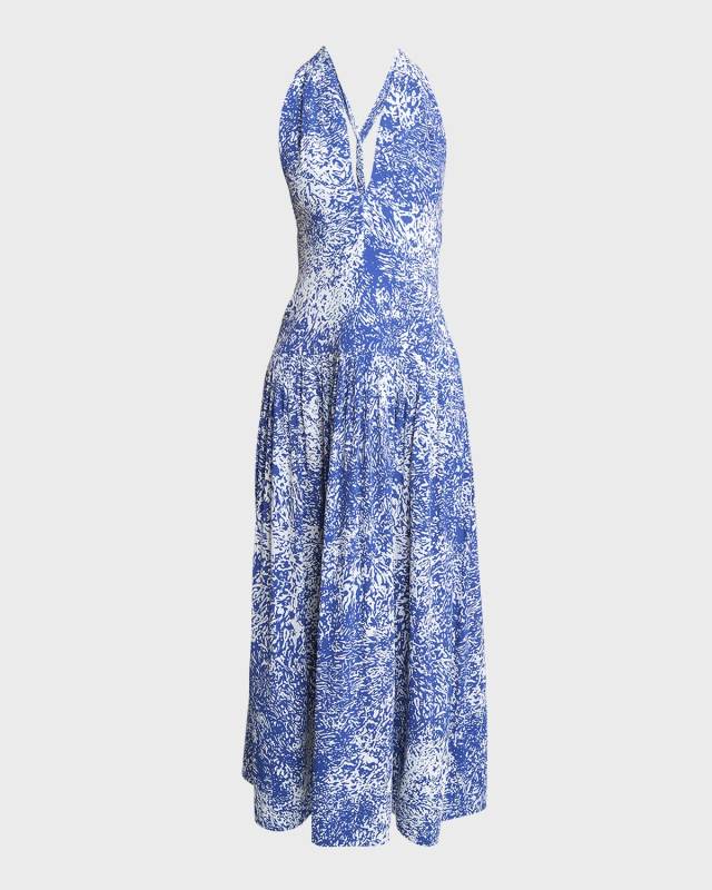 Simone Printed Viscose Crepe de Chine Dress