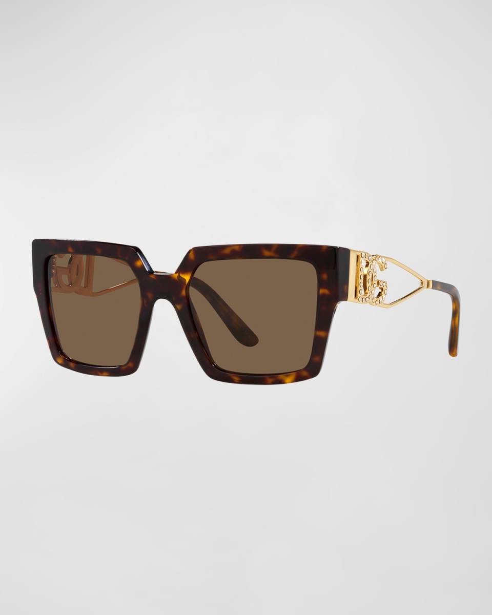 Embellished DG Mixed-Media Square Sunglasses
