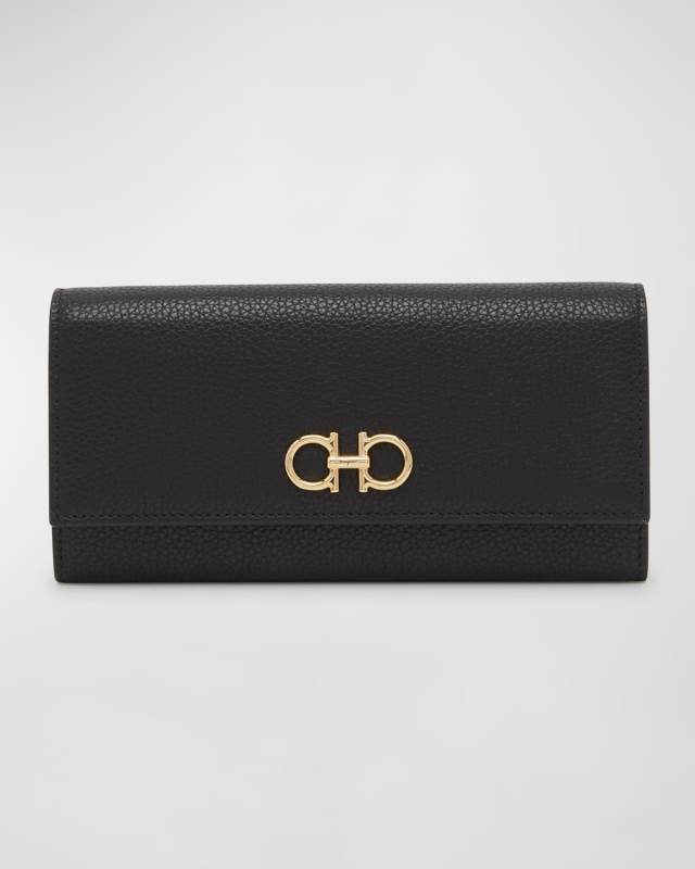 Gancino Flap Leather Wallet on Chain
