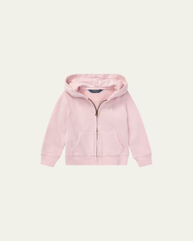 Girl's Drapey Terry Zip Hoodie, Size 2-4