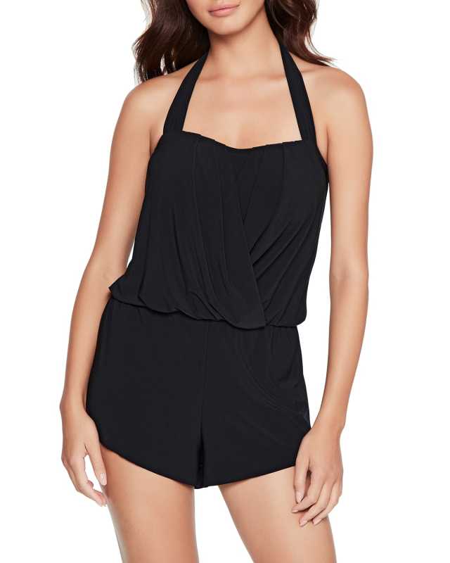 Brooke Halter One-Piece Romper Swimsuit