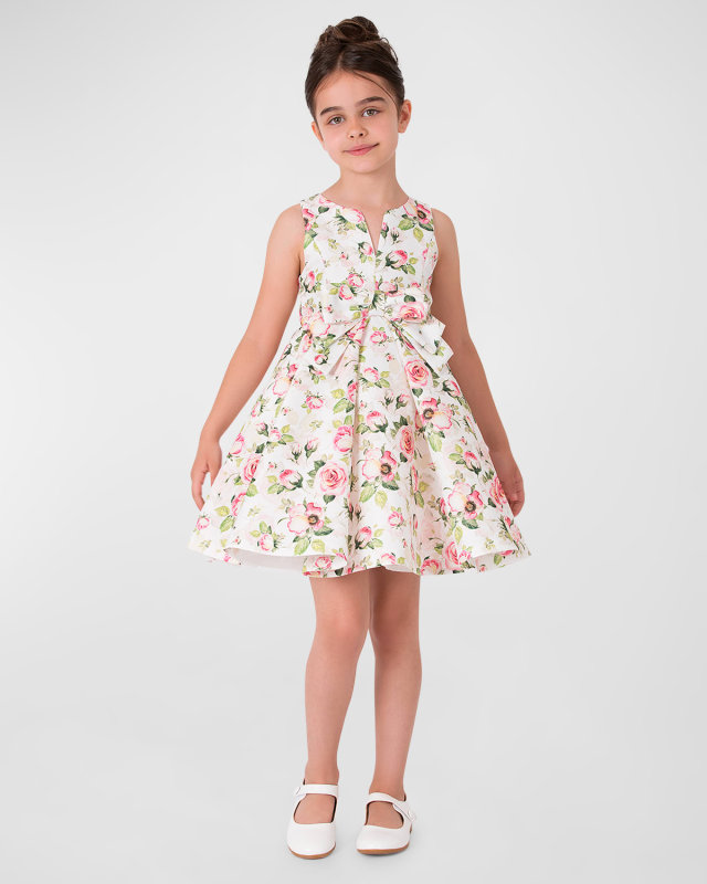 Girl's Fuji Garden Sleeveless Dress, Size 3T