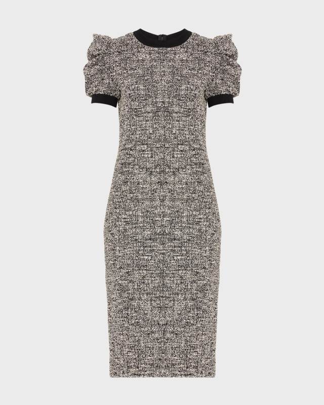 Ieti Jersey Sheath Dress with Ruched Sleeves