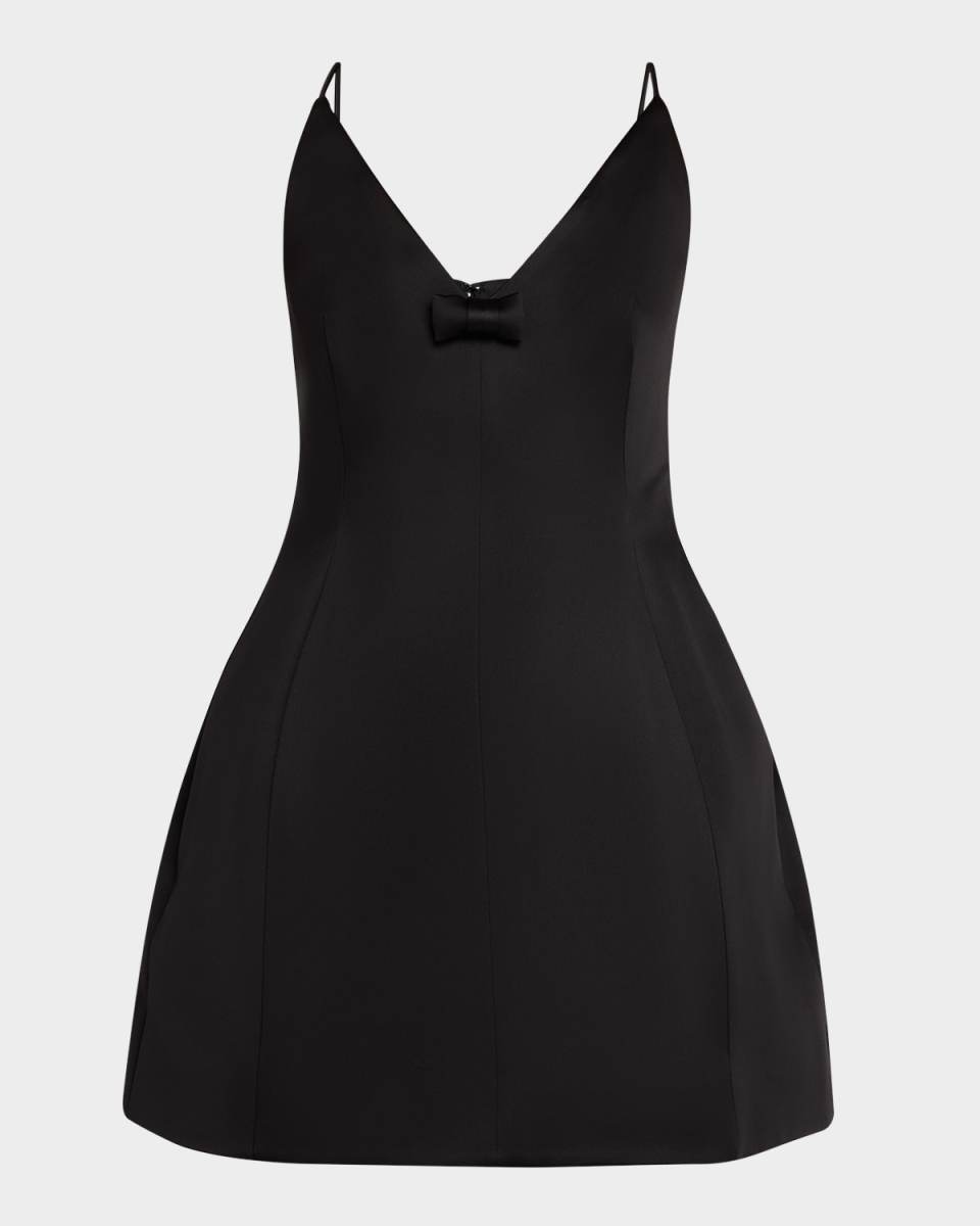 Satin Bow Mini Dress