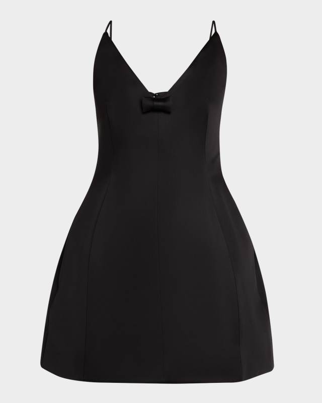 Satin Bow Mini Dress