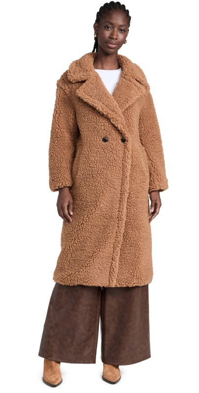 UGG Gertrude Long Teddy Coat Chestnut