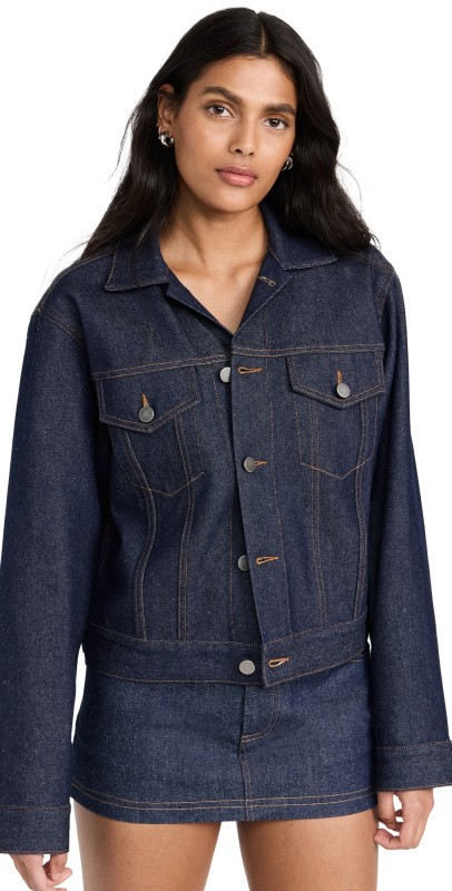 K. ngsley Cropped Trucker Jacket Indigo