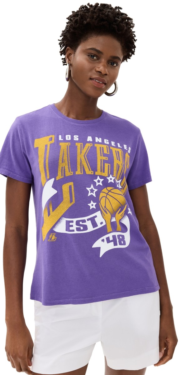 Junk Food Lakers Banner Vintage Tee Purple