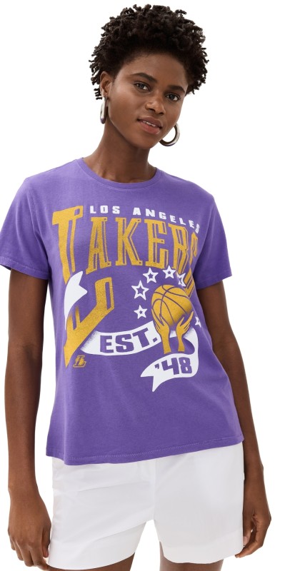 Junk Food Lakers Banner Vintage Tee Purple