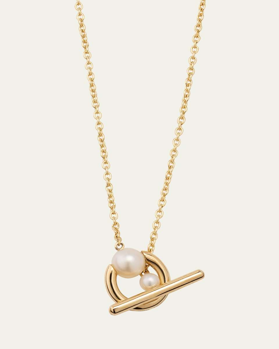 14K Recycled Yellow Gold Claudia Simple Necklace with Freshwater Pearls