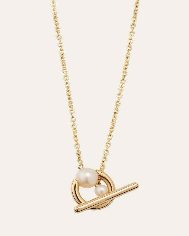 14K Recycled Yellow Gold Claudia Simple Necklace with Freshwater Pearls