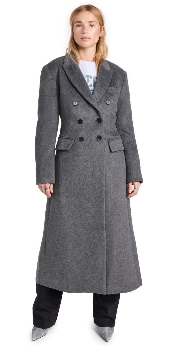 Moon River Hourglass Fit Long Coat Grey