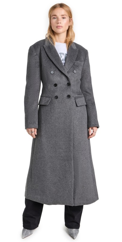 Moon River Hourglass Fit Long Coat Grey