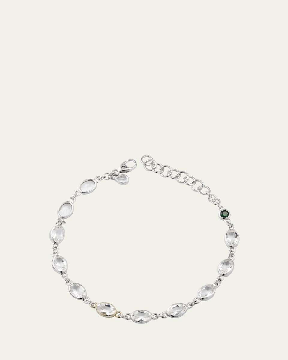 Oval Bezel-Set Rock Crystal Tennis Bracelet in Sterling Silver