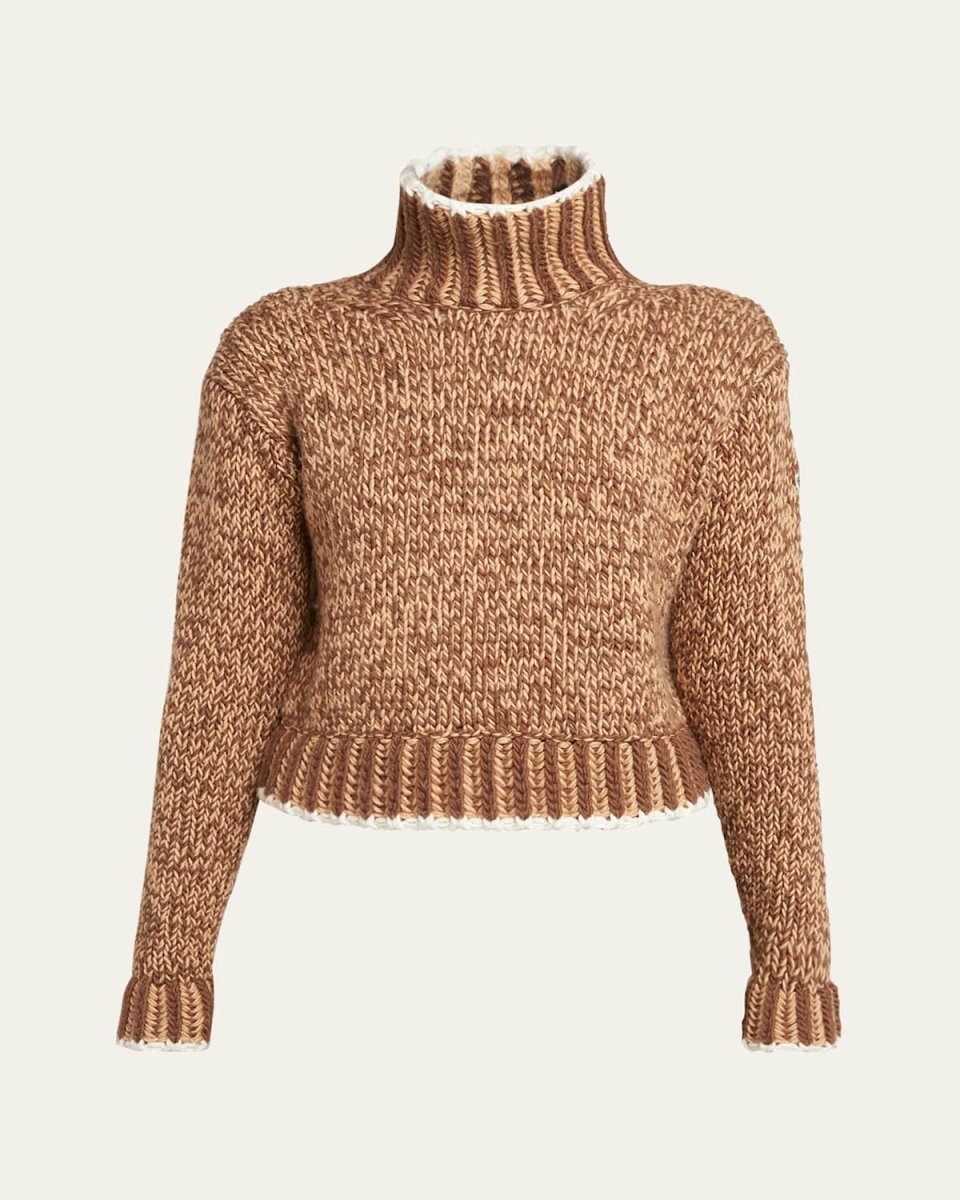Patterned Wool Turtleneck Sweater