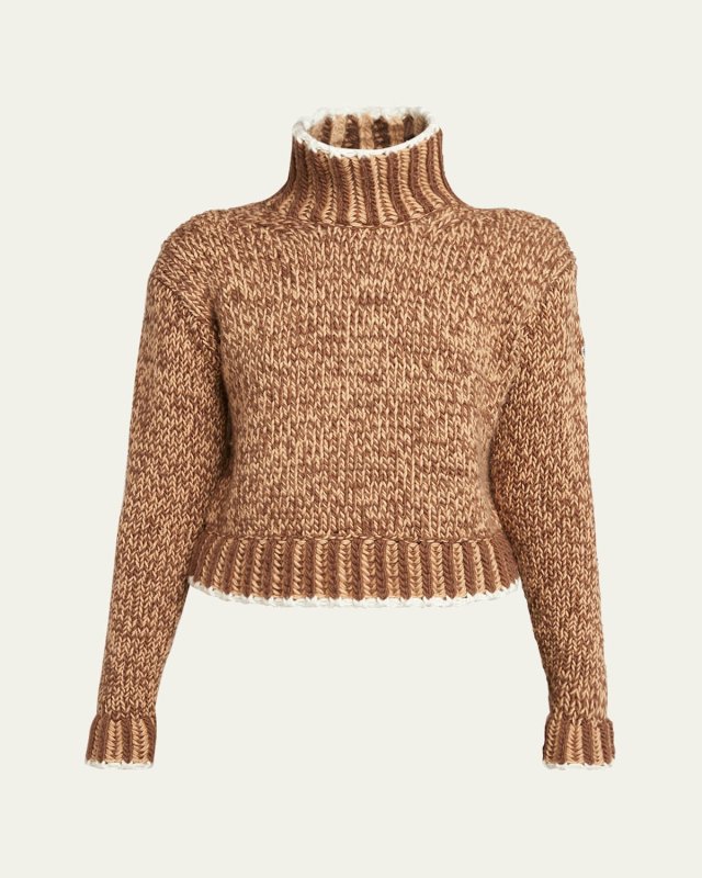 Patterned Wool Turtleneck Sweater