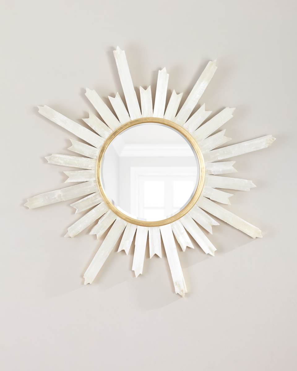 Selenite Starburst Mirror
