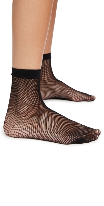 Stems Micro Fishnet Sneaker Socks Black