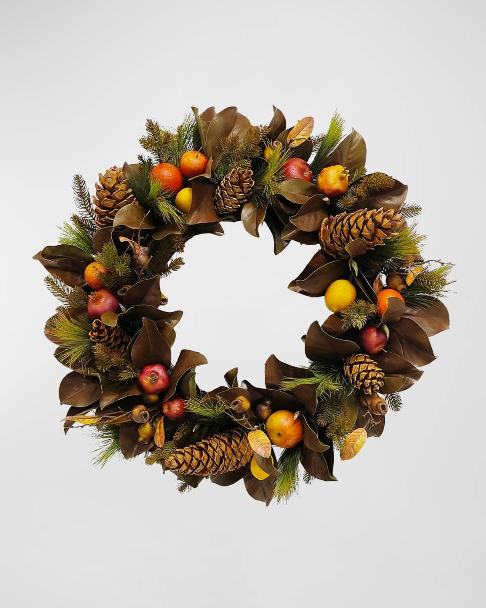 Magnolia Leaf and Fruit Wreath