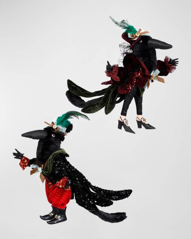 Mr. and Mrs. Crow Figures, Set of 2