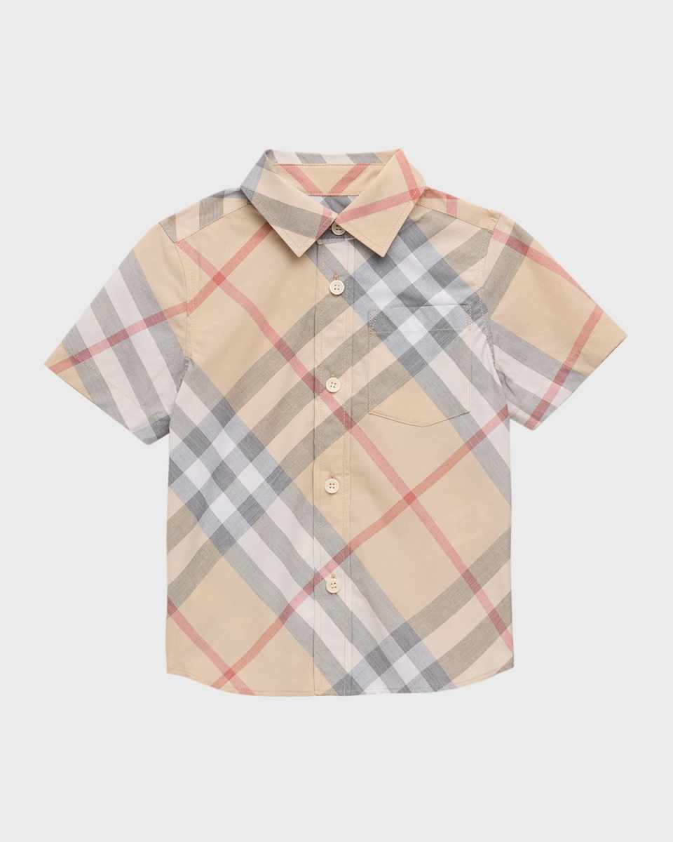 Boy's Owen Check-Print Button Down Shirt, Size 3-14
