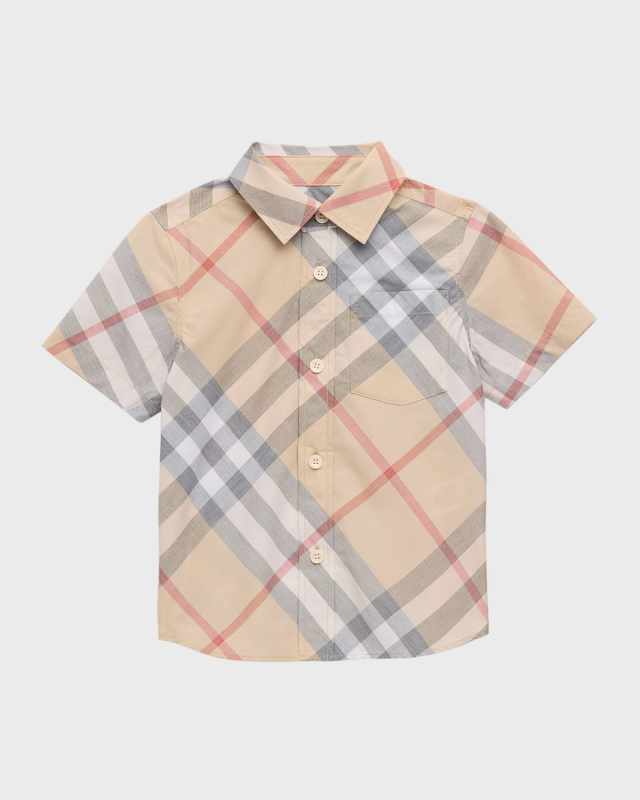 Boy's Owen Check-Print Button Down Shirt, Size 3-14