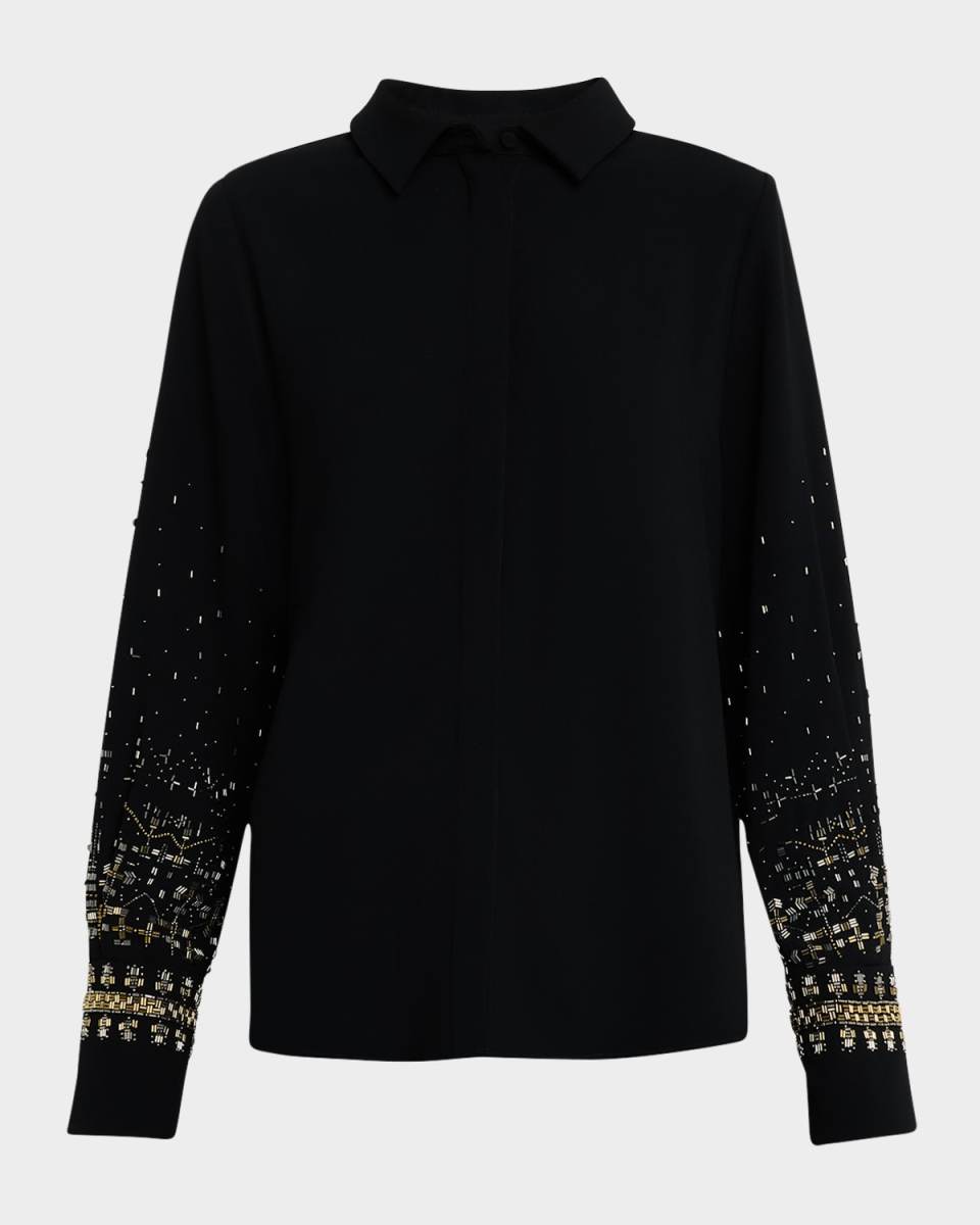 Chai Beaded Satin Blous
